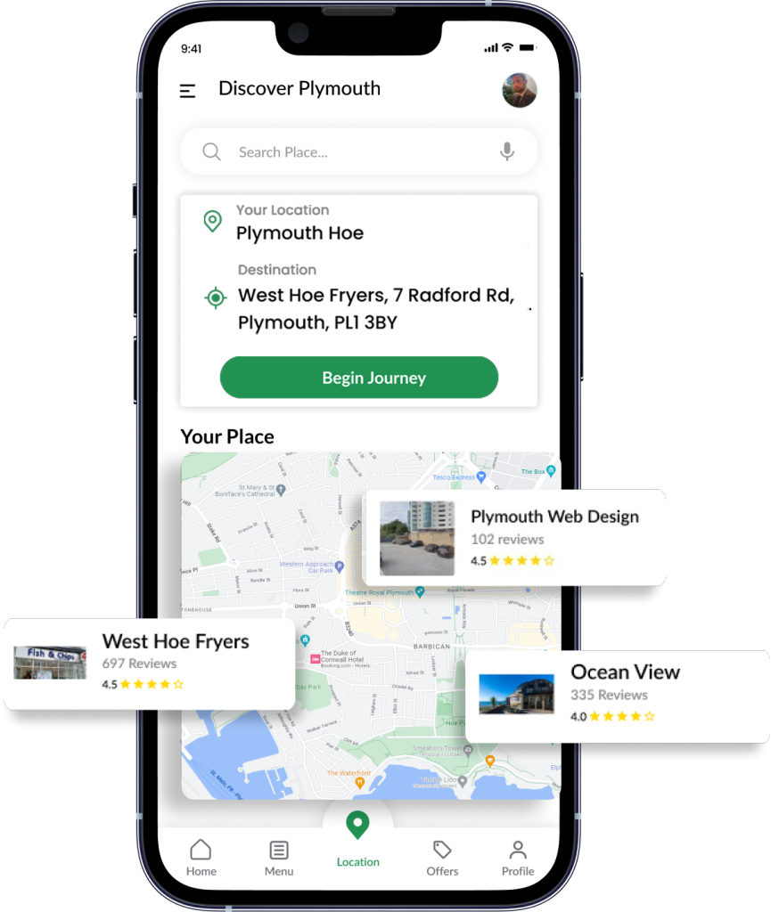 Discover Plymouth App Navigation